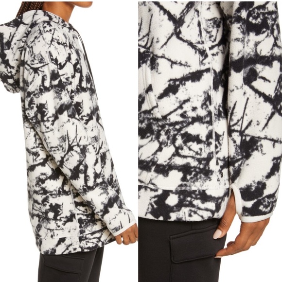 Zella Cozy Up Polar Fleece Recycled Polyester Hoodie in Black Ink Size Small - Picture 4 of 6